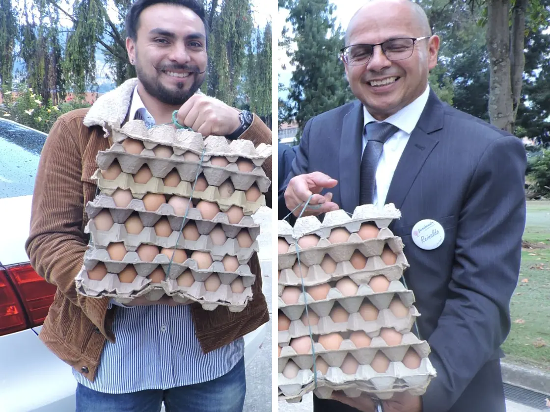 Aliados entregan bandejas de huevos para los mercados saludables